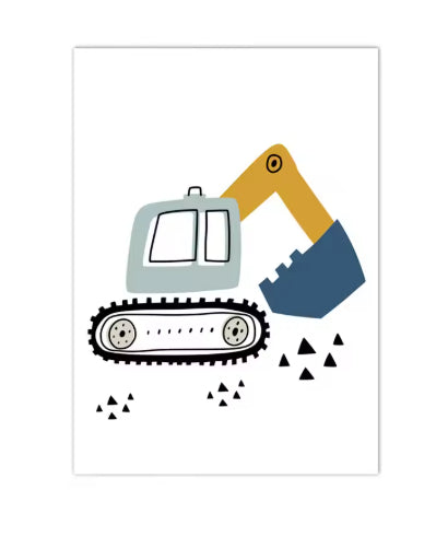 Excavator Canvas Art Poster Decoration Painting