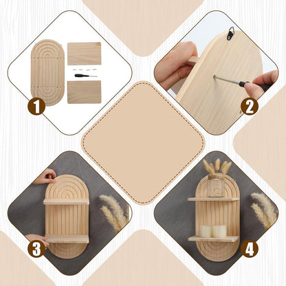 Home Wall Mount Double Shelf Candlestick