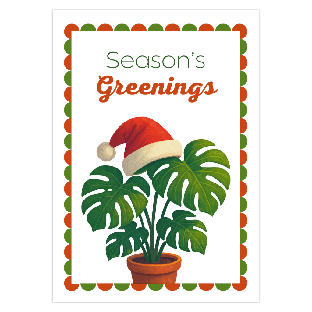Holiday Greeting Card – Botanical Design Blank Inside