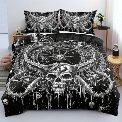 Rose Skull Printed Home Textile Bedding Suit