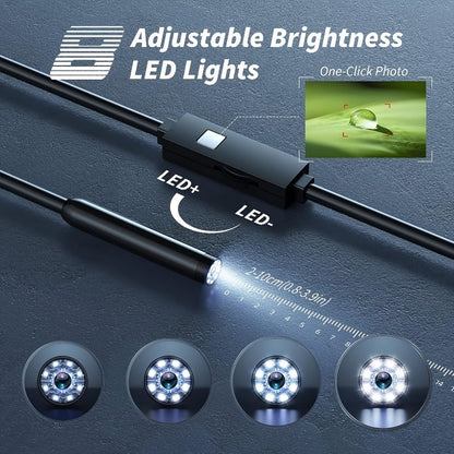 Endoscope Rechargeable Wire Cam w/ 8 LED Light 4.3" Screen 1080PHD 16ft.