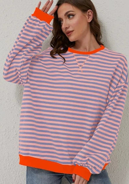 Autumn And Winter New Series Fashion Striped Loose Multicolor Sweater