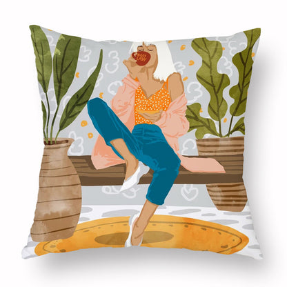 Home Fashion Simple Personality Printed Pillowcase