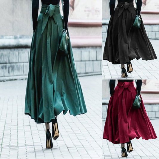 Women's Autumn And Winter High Waist Big Swing Umbrella Skirt