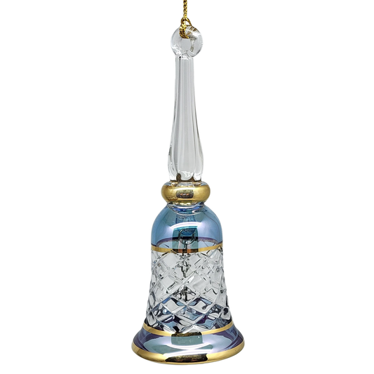 Gold Cut Etched Bell - Blue
