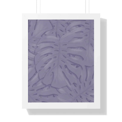 Violet Monstera Framed Print – Botanical Wall Art