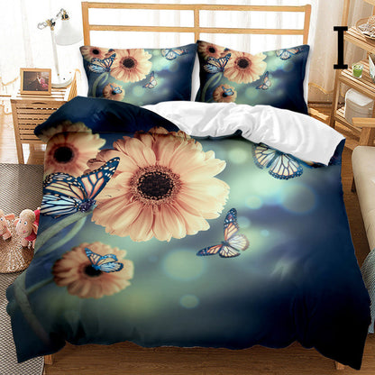 Butterfly Series Three-piece Bedding Quilt Cover Set