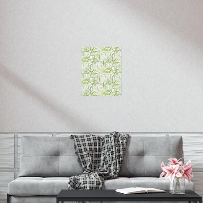 Snow Queen Pothos Pattern Botanical Print – Unframed Wall Art