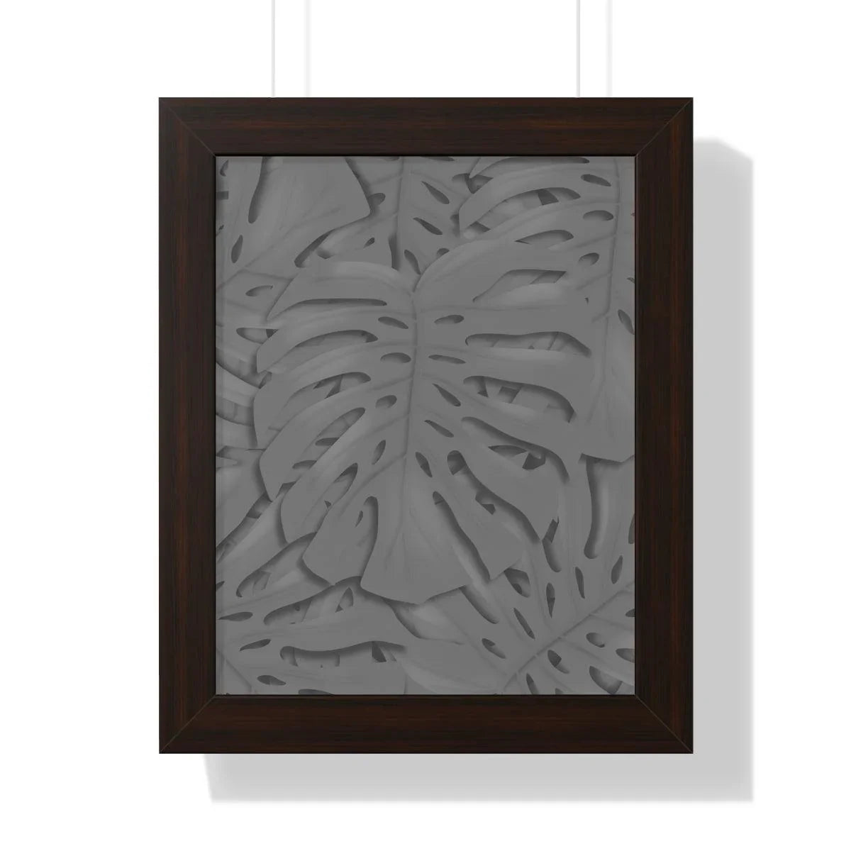 Grey Monstera Framed Print – Botanical Wall Art