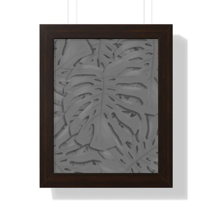 Grey Monstera Framed Print – Botanical Wall Art