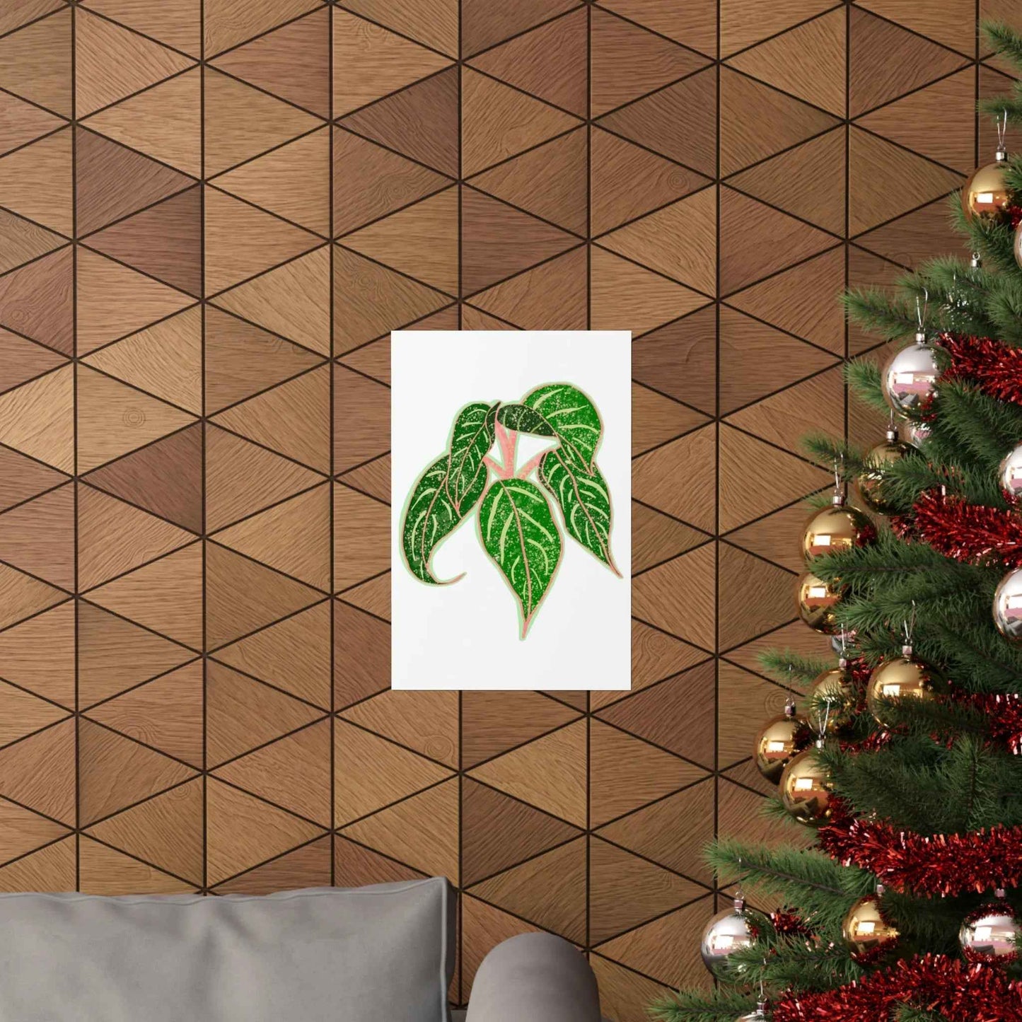 Aglaonema Sparkling Sarah Botanical Print – Unframed Wall Art