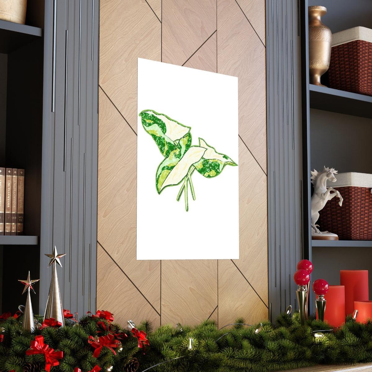 Marble Syngonium Botanical Print – Unframed Wall Art