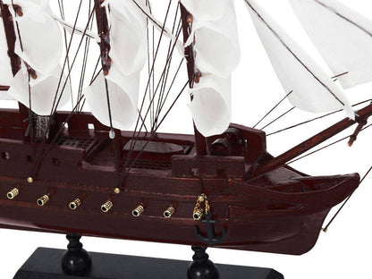 Wooden Captain Kidds Adventure Galley White Sails Model Pirate Ship 12""