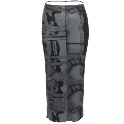 Women's Sleeveless Crew Neck Cutout Tank Top Mid Skirts