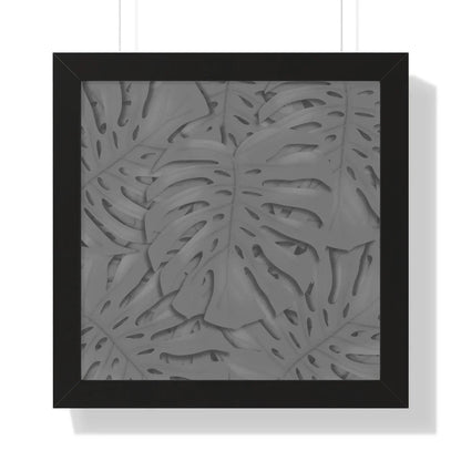 Grey Monstera Framed Print – Botanical Wall Art