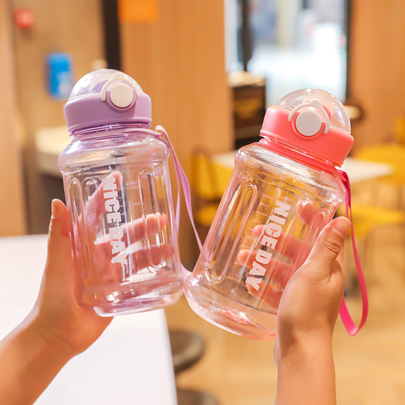 Cartoon Outdoor Large Capacity Straw Plastic Water Cup