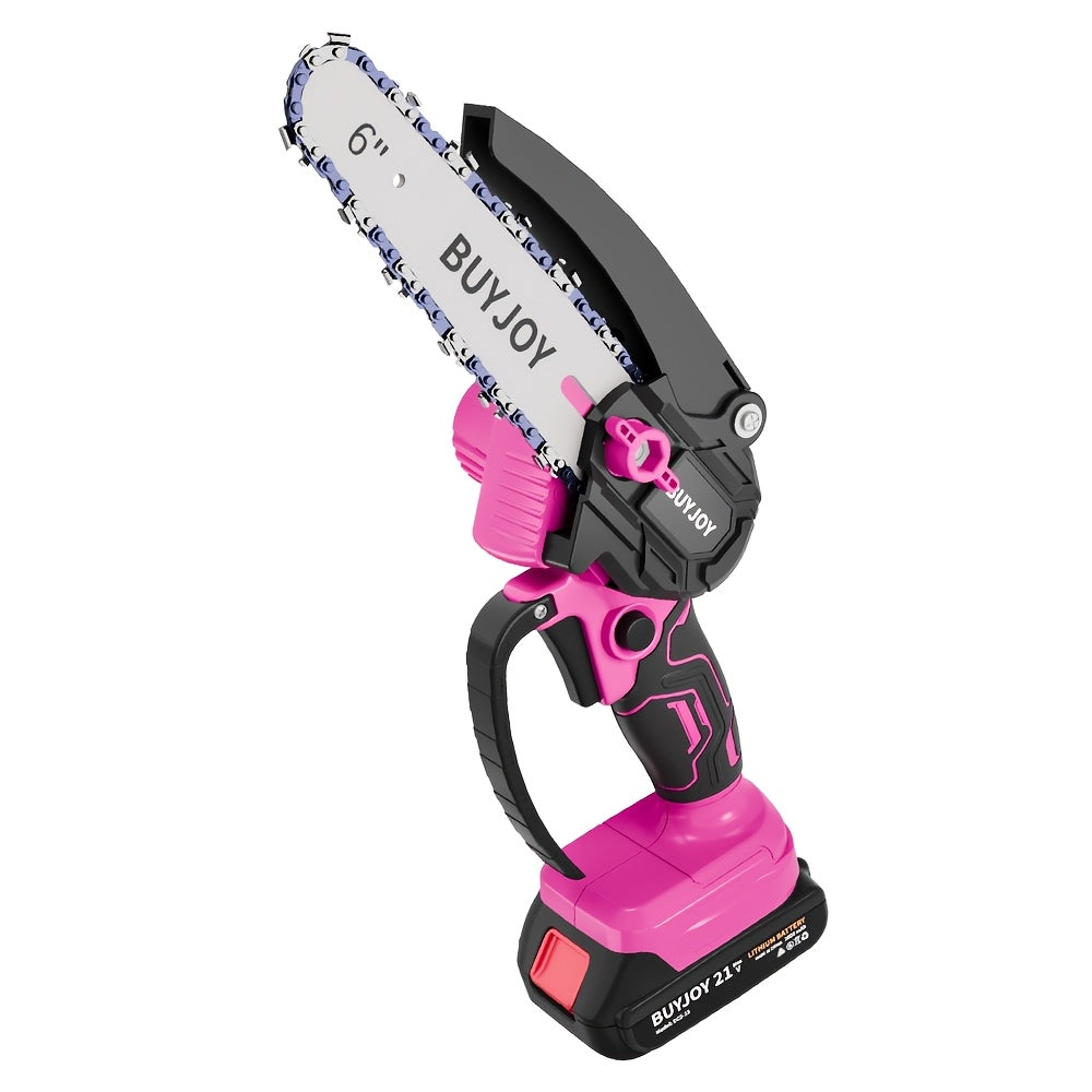 6-inch Cordless Lightweight Electric Landscaping Chainsaw w/ L-ion Battery, Chain And Fast Charger