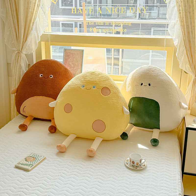 Simple And Cute Cartoon Rice And Vegetable Roll Pillow