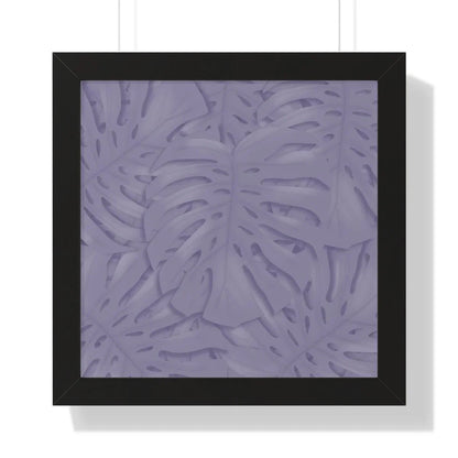 Violet Monstera Framed Print – Botanical Wall Art