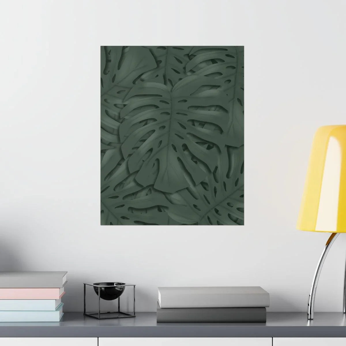 Deep Green Monstera Botanical Print – Unframed Wall Art