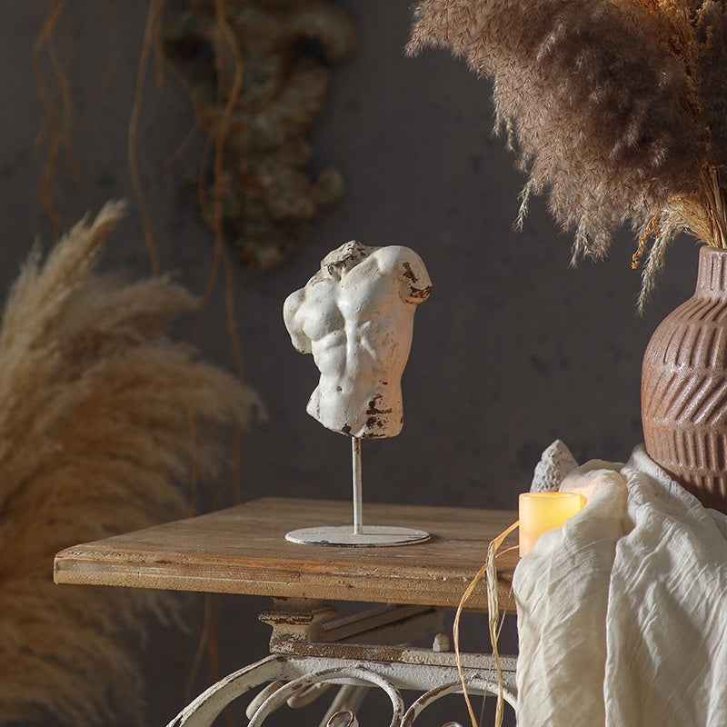 Creative Half-body Sculpture Ornament Desktop ABS Themed Plaster Figurine Home Decor