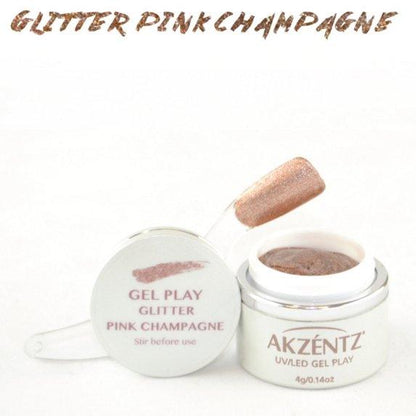 Akzentz Gel Play - Glitter Pink Champagne