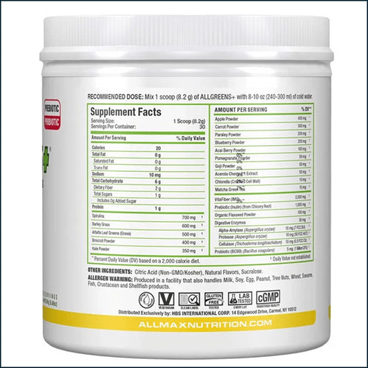 AllMax AllGreens+, 30 Servings