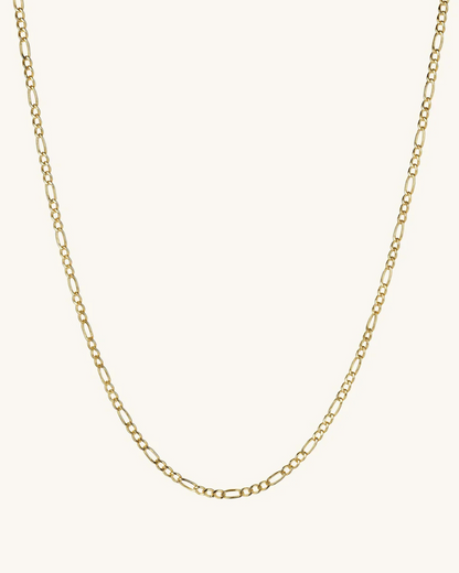 14K Gold 1.3mm Figaro Chain