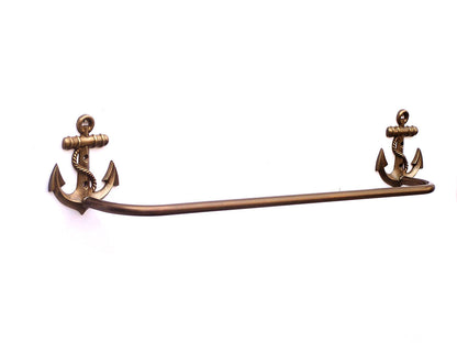 Antique Brass Anchor Bath Towel Holder 28""