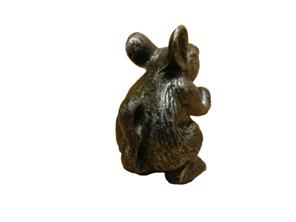 Rustic Silver Cast Iron Mouse Door Stopper 5""