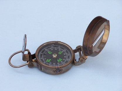 Antique Brass Military Compass 4""