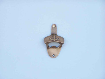 Antique Brass Wall Mounted Anchor Bottle Opener 3""