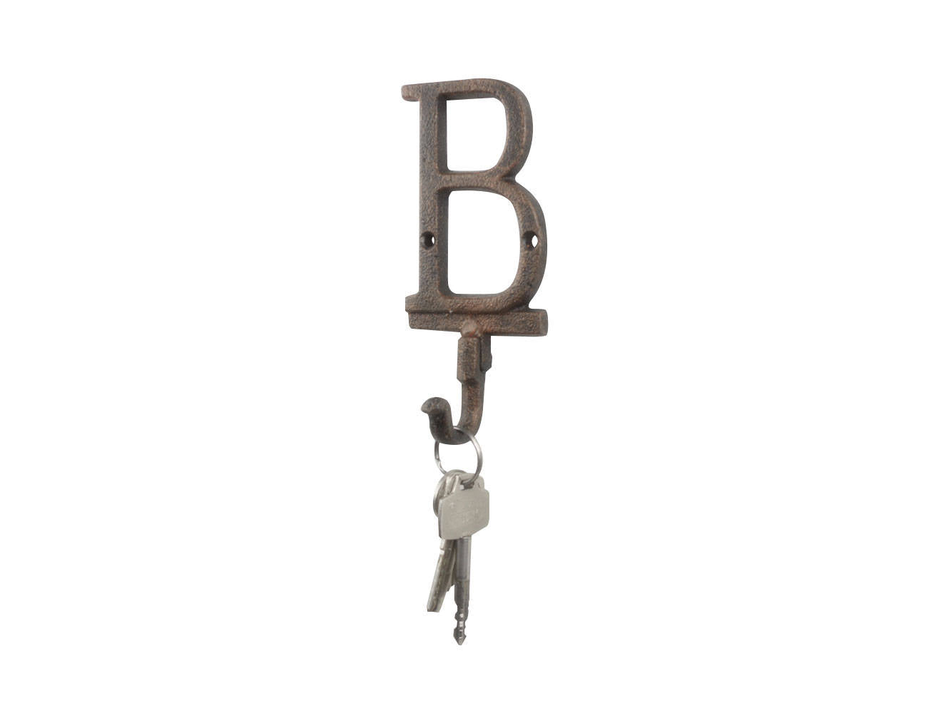 Rustic Copper Cast Iron Letter B Alphabet Wall Hook 6""