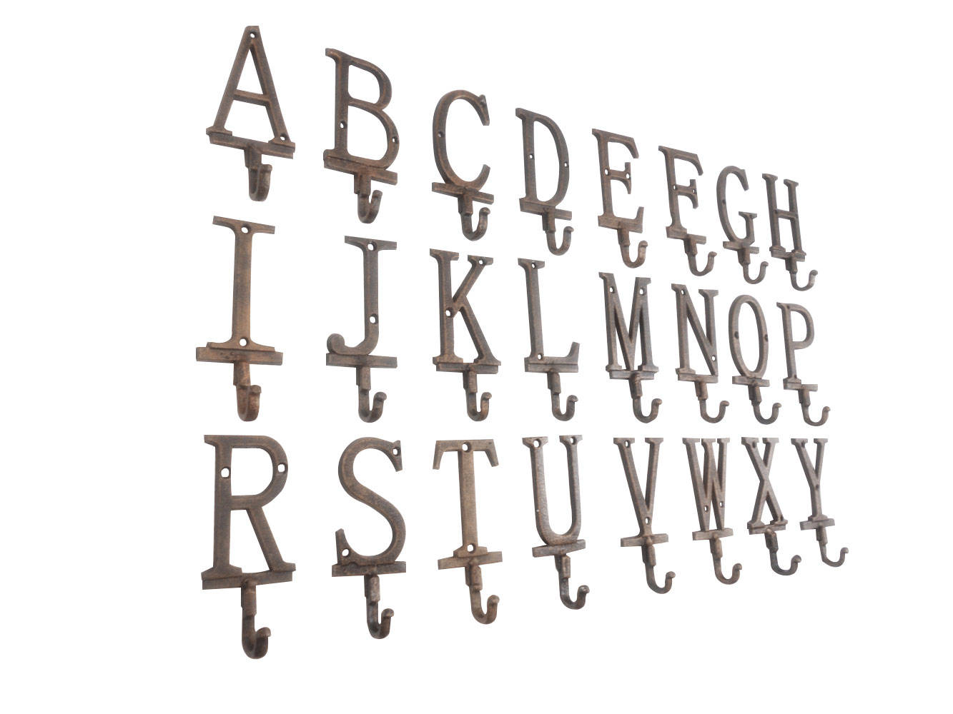Rustic Copper Cast Iron Letter G Alphabet Wall Hook 6""