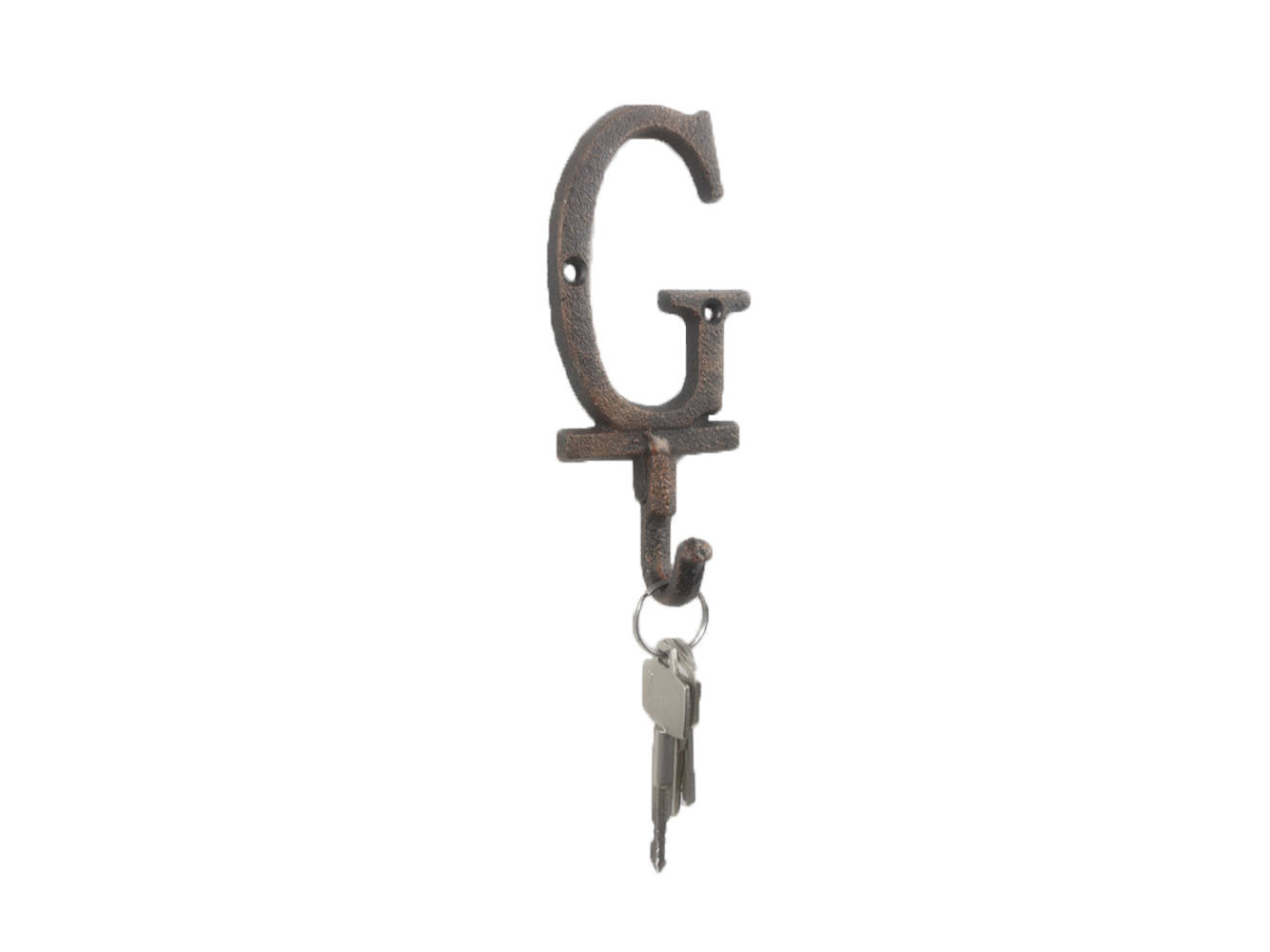 Rustic Copper Cast Iron Letter G Alphabet Wall Hook 6""