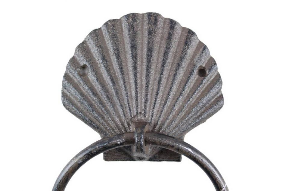 Cast Iron Seashell Towel Holder 8.5""
