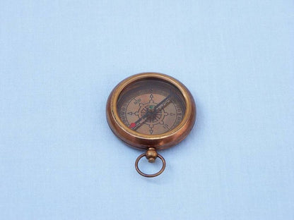 Antique Brass RMS Titanic White Star Lines Pocket Compass 3""