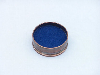 Antique Copper Paperweight Compass with Rosewood Box 3""