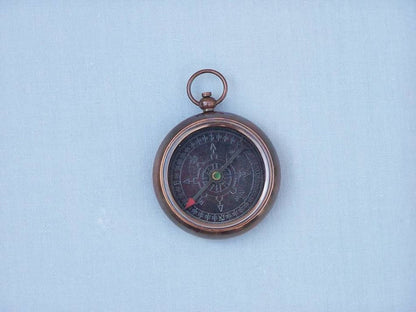Antique Copper RMS Titanic White Star Lines Pocket Compass 3""