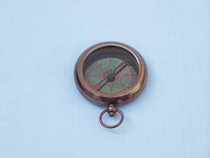 Antique Copper RMS Titanic White Star Lines Pocket Compass 3""