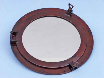 Antique Copper Decorative Ship Porthole Mirror 24""