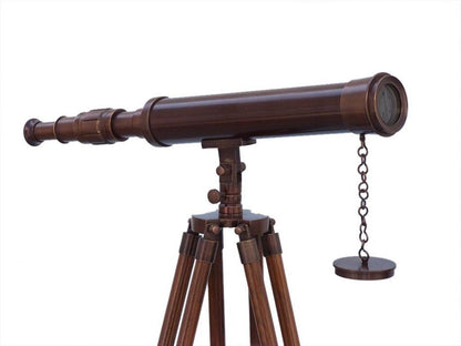 Floor Standing Antique Copper Harbor Master Telescope 50""