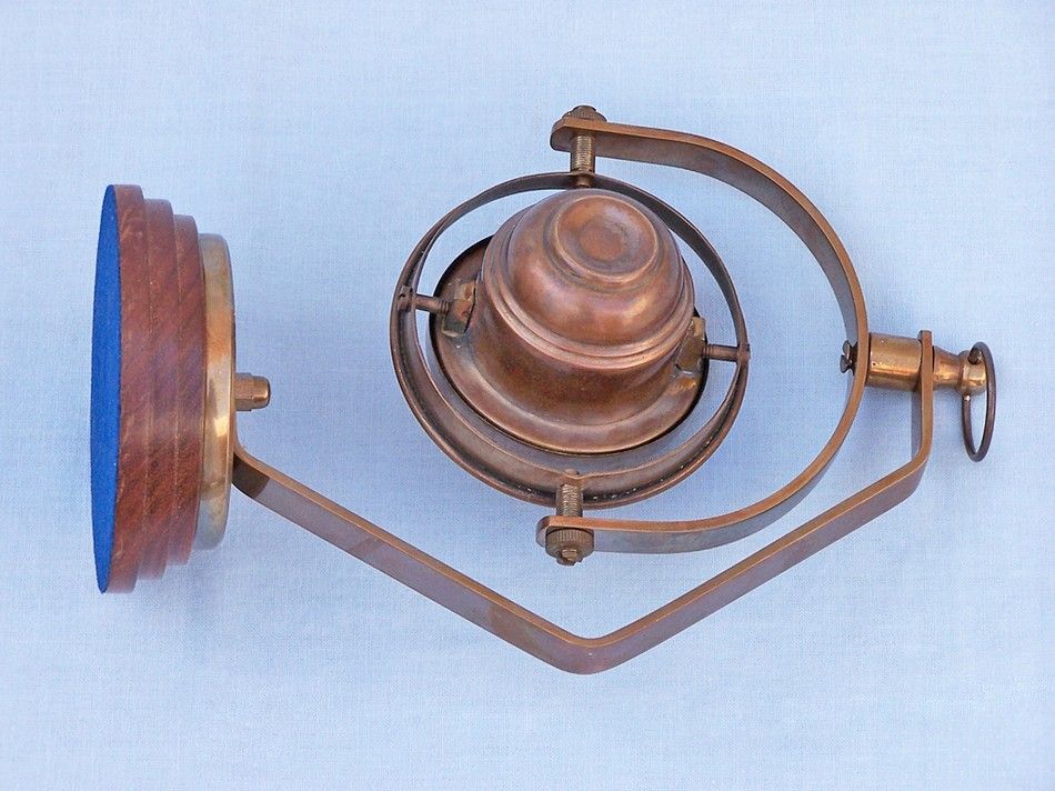 Antique Brass Hanging Compass 8""