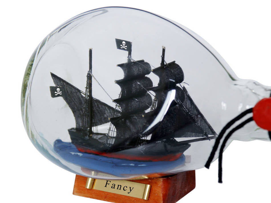 Henry Avery's Fancy Pirate Ship in a Glass Bottle 7""
