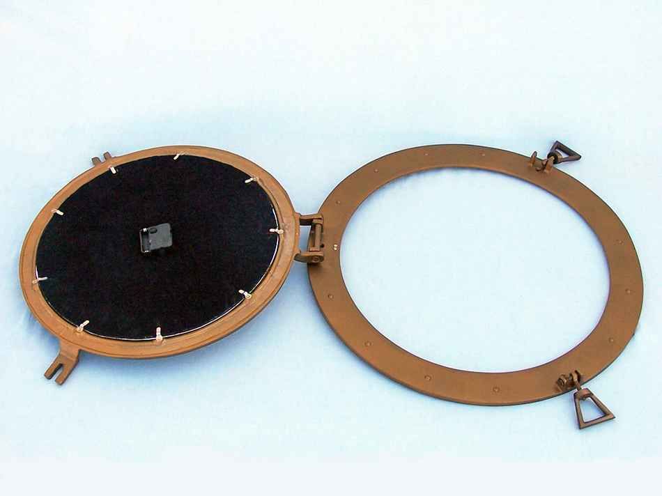 Antique Brass Decorative Ship Porthole Clock 24""