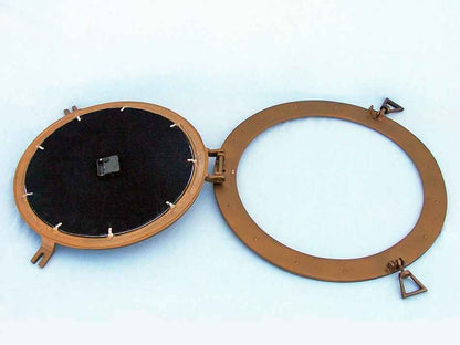 Antique Brass Decorative Ship Porthole Clock 24""