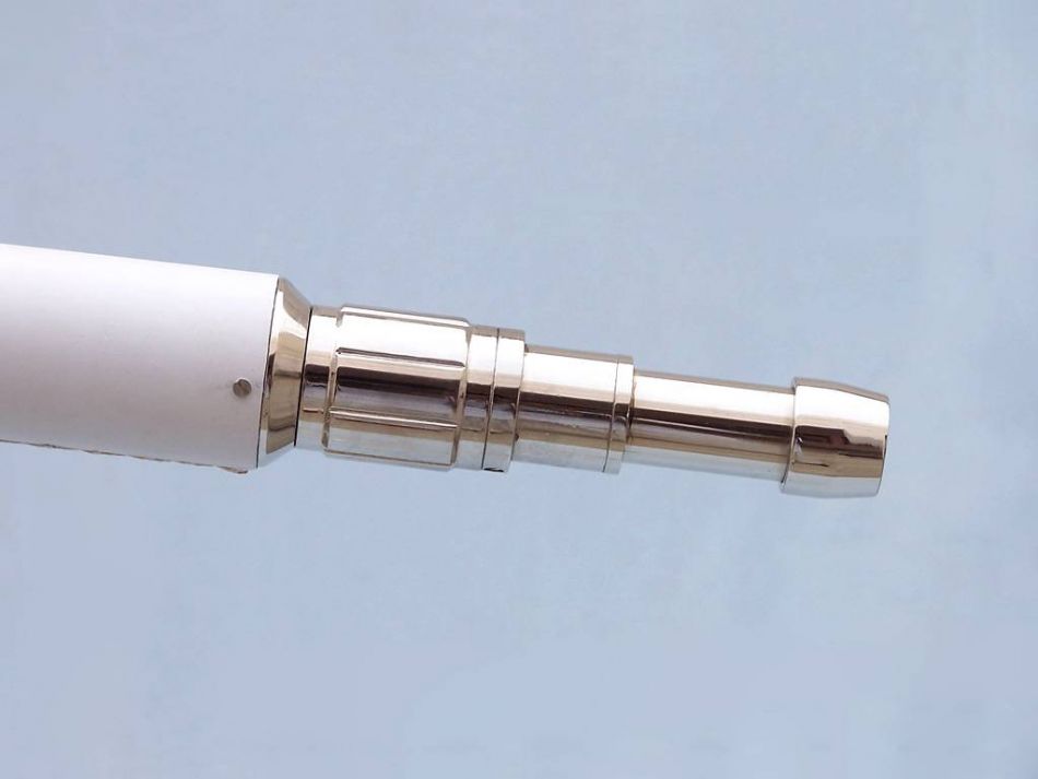 Floor Standing Chrome With White Leather Anchormaster Telescope 65""