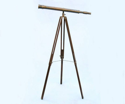Floor Standing Antique Brass Galileo Telescope 65""