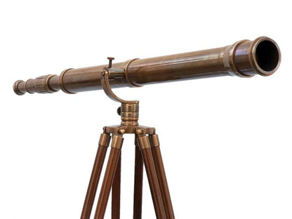 Floor Standing Antique Brass Galileo Telescope 65""