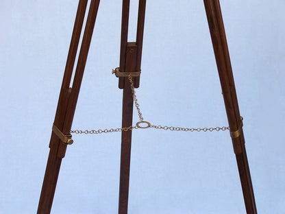 Floor Standing Antique Brass With Leather Griffith Astro Telescope 64""